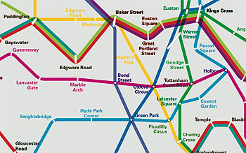 New tube map, based on travel times